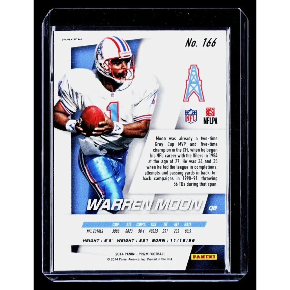 2014 Panini Prizm Red White And Blue Prizm Warren Moon #166 Houston Oilers